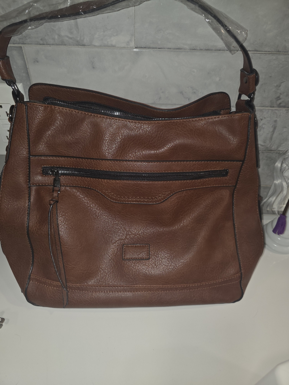 Brown Leather Shoulder Bag - Womens Bags